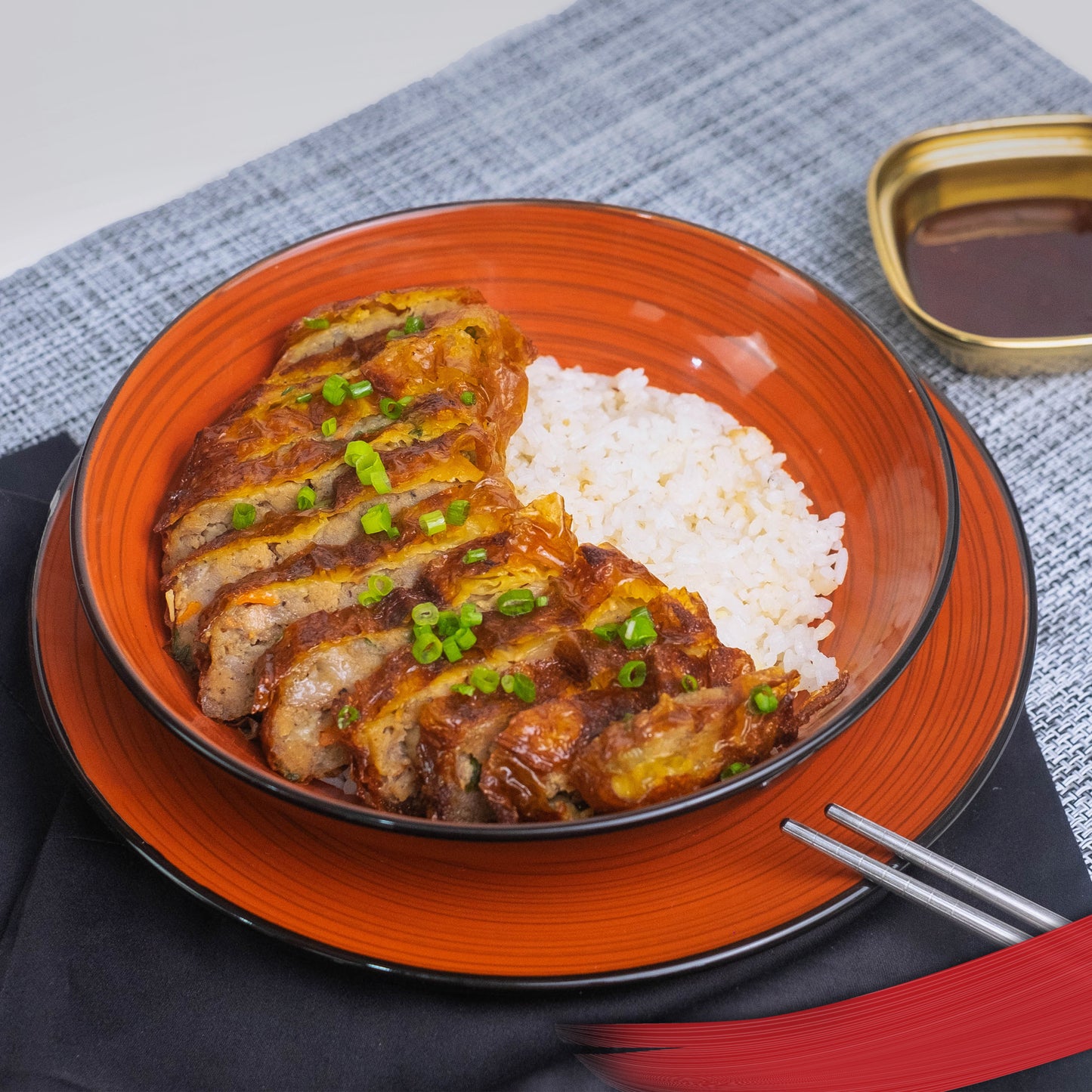 Chinese Quekiam (Pork Beancurd Roll) w/ Fried Rice